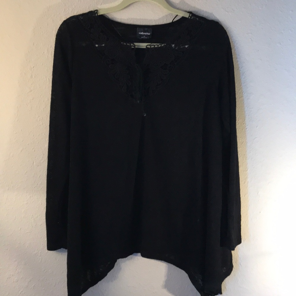 Black Draped Asymmetrical Top